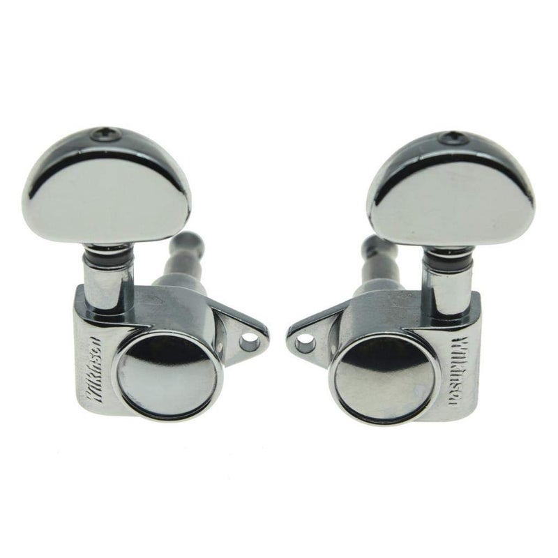 Wilkinson 3x3 ROTO Style Full Size Sealed Guitar Tuners Tuning Keys Pegs Guitar Machine Heads Fits USA Les Paul or Acoustic Guitars Chrome - Image 4